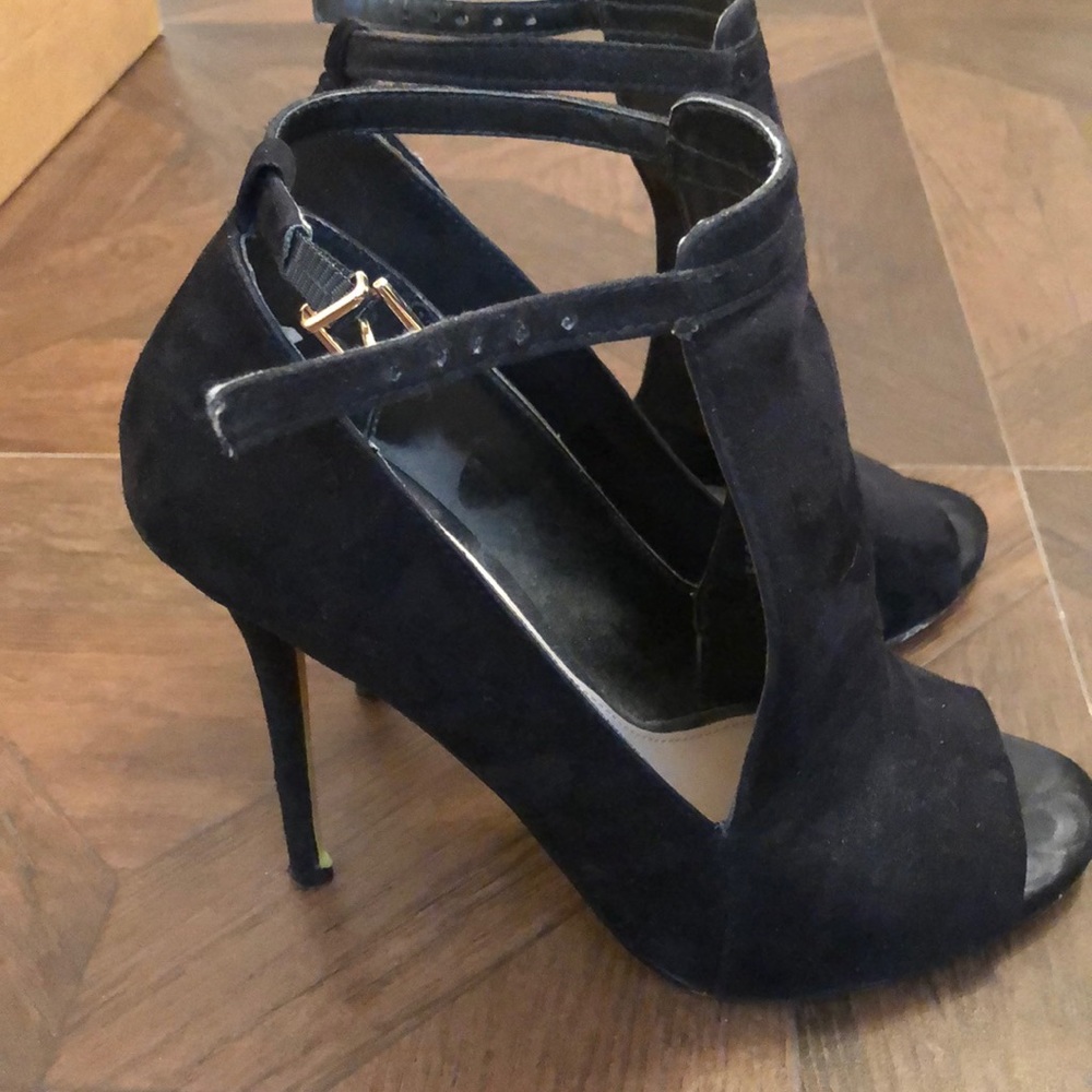 Black suede booties
